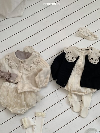 Bebe holic22｜(3m-18m) 花瓣領針織開襟外套2