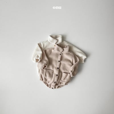 onu 02｜(6m-12m) 針織排扣包屁衣3