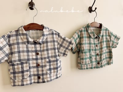 Valubebe 23｜(65-90cm) 復古格紋襯衫4