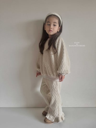 Monpetitbebe16｜(70cm-110cm) 荷葉邊起毛喇叭褲9