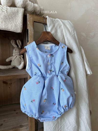 thelala46｜ (0m-18m) 花卉細條紋包屁衣10
