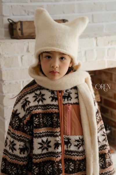 OREN38｜(free/mom) 針織貓耳圍巾帽6