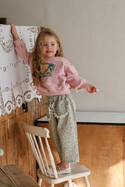 FLO50｜(75-140) 2色法式油畫插圖休閒上衣8