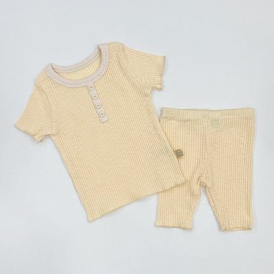 LIME&BLUE03｜(80-118cm)  素色鈕釦居家服9