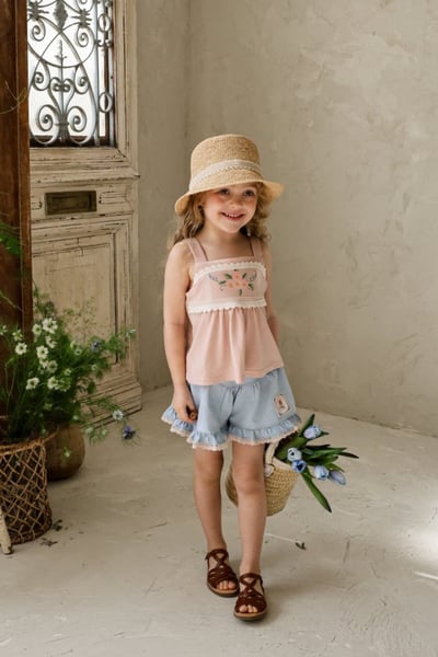 FLO13｜(75-140) 荷葉蕾絲牛仔褲8