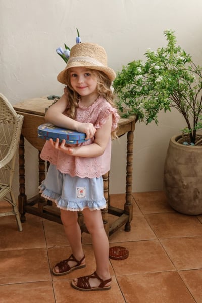 FLO13｜(75-140) 荷葉蕾絲牛仔褲12