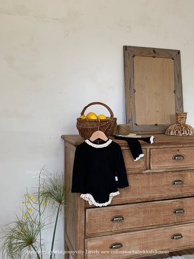 JE578｜(66-90cm) 蕾絲捲邊包屁衣/蕾絲花邊無根襪7