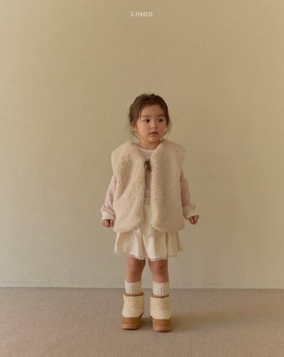 Lindo75｜(80cm-125cm) 緞帶刷毛背心8