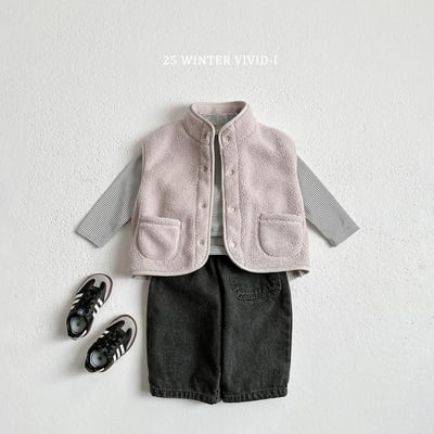 vivid86｜(78cm-125cm) 雙口袋立領刷毛背心9