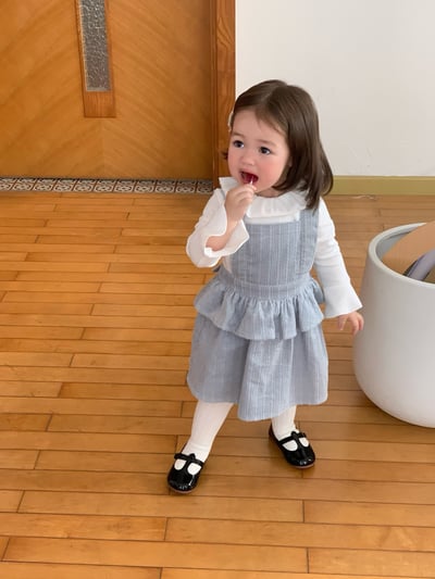 JE637｜(73cm-110cm) 麻花和葉背心洋裝/喇叭袖上衣8