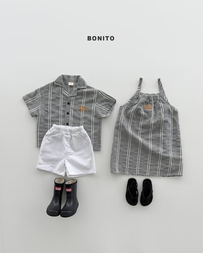 Bonito39｜(75cm-125cm) 3色編織格紋吊帶裙11