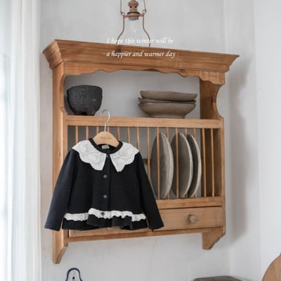 M-KIDS29｜(65-115cm) 3色蕾絲領荷葉邊開襟外套10