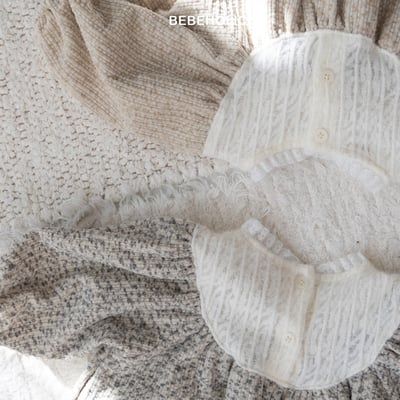 Bebe holic22｜(3m-18m) 蕾絲圓領毛毛包屁衣2