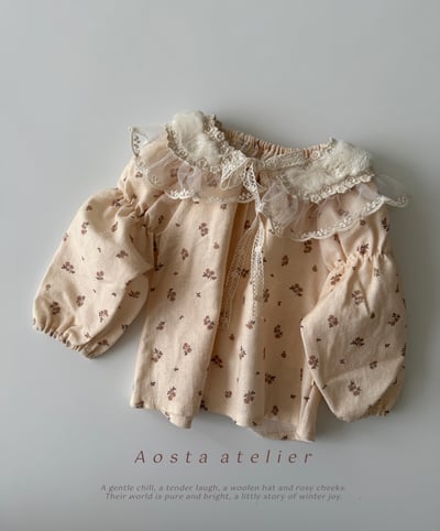 AOSTA37｜(6m-5y) 蕾絲荷葉花瓣綁帶領圍8