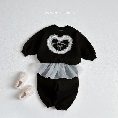 vivid69｜(78cm-125cm) 蕾絲愛心印花休閒上衣9