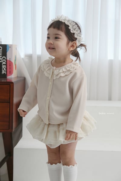 bebe nine16 (65-90) 2色層次荷葉蕾絲包屁裙4