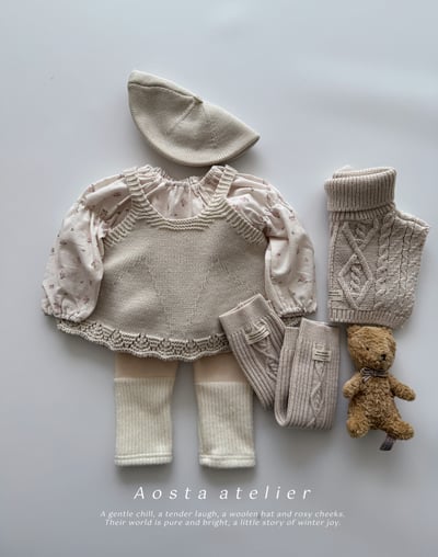 AOSTA11｜(6m-5y) 針織領背心5