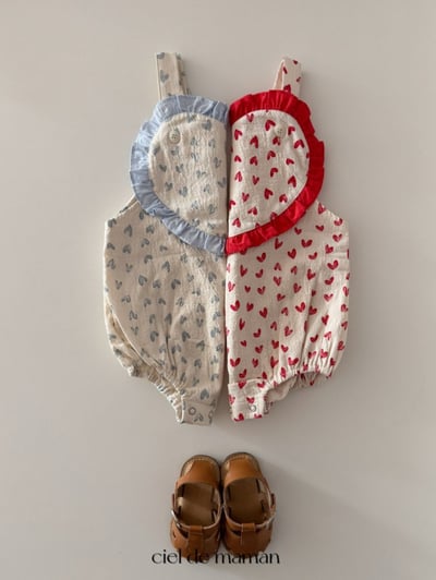 Cieldemaman｜(3-15m) 甜蜜愛心包屁衣14