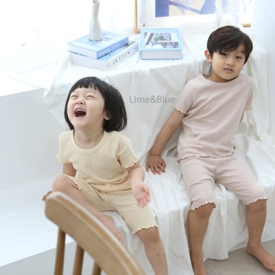 LIME&BLUE09｜(80-118cm)  木耳邊素色居家服17