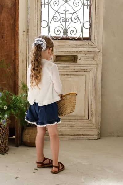 FLO21｜(75-140) 蕾絲開衫素外套15