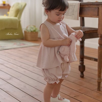 bebe nine17  (6m-24m) 2色氣質波浪無袖套裝12