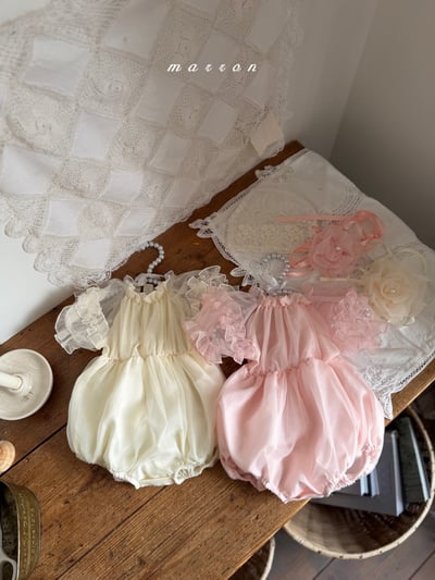 Marron05｜(3m-18m 1y-6y) 玫瑰花公主包屁衣/洋裝1