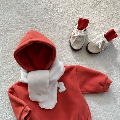 Nutt08｜(3m-16m) 簡約連帽包屁衣含圍巾24