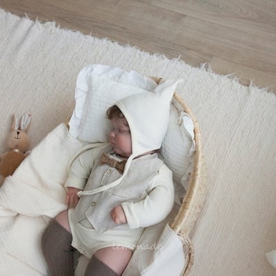 LEMONADE54｜(55cm-85cm) 2色紳士背心包屁衣含帽子14