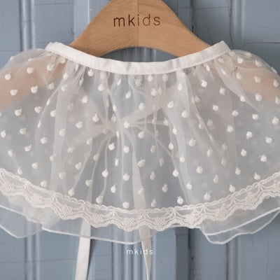 M-KIDS52｜(65-115cm) 波點蕾絲圍裙2