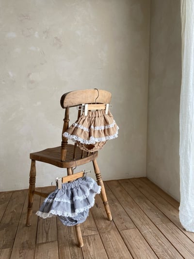 Anne Shirley19｜(3m-22m) 2色格紋蕾絲邊層次包屁裙3