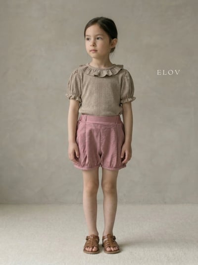 Mon petit14｜(73-118cm) 棉麻抓皺短褲2