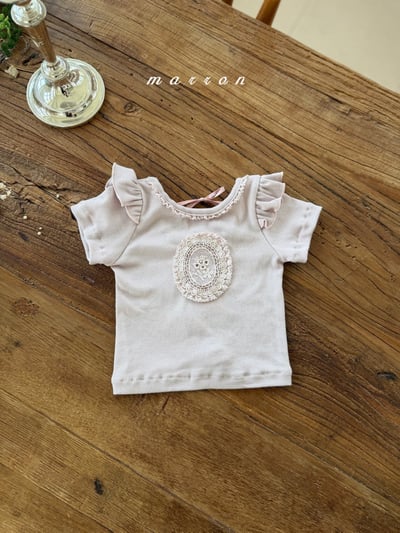 Marron33｜(1y-6y) 蕾絲肩領拼布上衣9