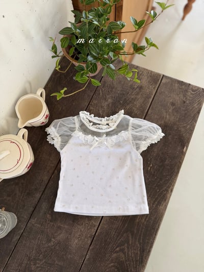 Marron30｜(1y-6y) 優雅緞帶蕾絲上衣8