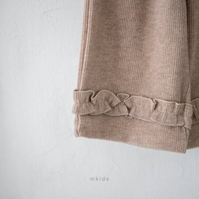 M-KIDS35｜(65-115cm) 2色磨毛荷葉微寬褲5