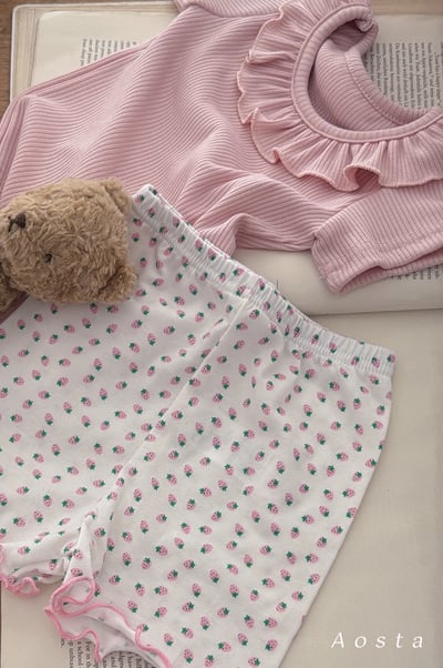 AOSTA15｜(6m-5y) 3款繽紛木耳邊短棉褲8