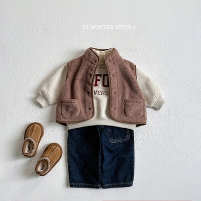 vivid86｜(78cm-125cm) 雙口袋立領刷毛背心4