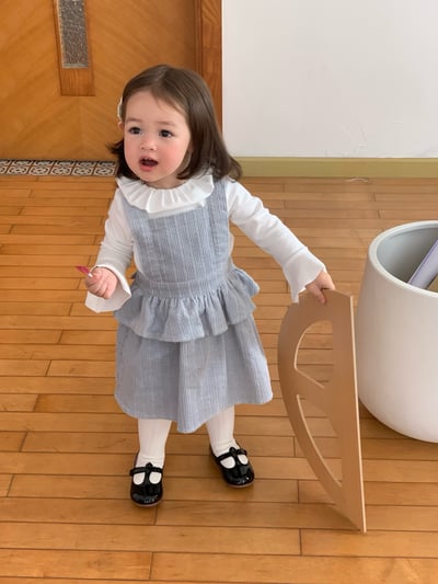 JE637｜(73cm-110cm) 麻花和葉背心洋裝/喇叭袖上衣4