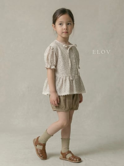 Mon petit16｜(73-118cm) 碎花裙擺公主袖襯衫10