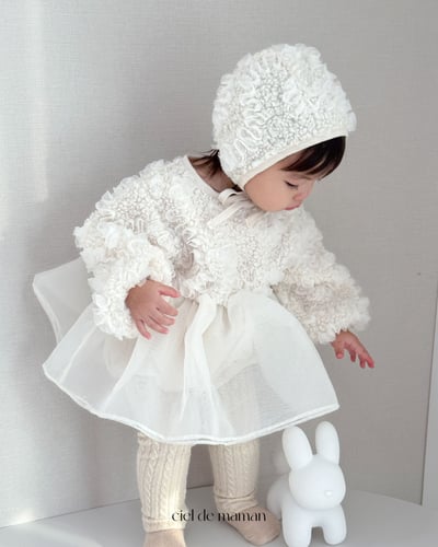 Cieldemaman20｜(3M~15M)  氣質雲朵洋裝含帽子1