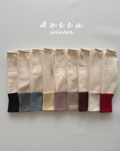 AOSTA63 ｜(6m-5y) 經典撞色刷毛緊身褲1