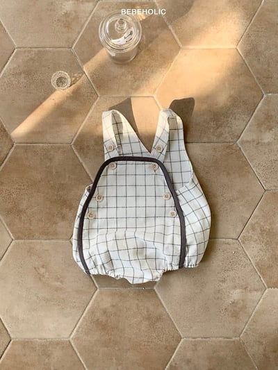 Bebe holic13｜(3m-18m) 曲奇格背帶褲13