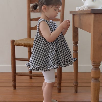 bebe nine14  (65cm-115cm) 3色格子摺邊雪紡衫12