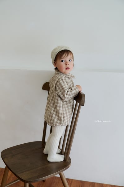 bebe nine14 (55cm-75cm) 2色紳士格紋包屁衣1