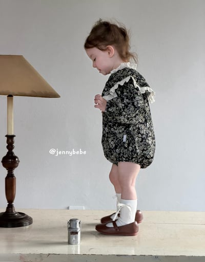 JE712｜(66-90cm) 復古碎花蕾絲花邊套裝4