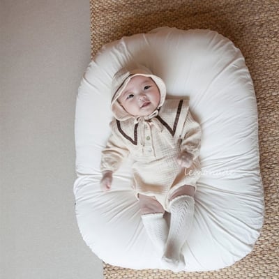 LEMONADE44｜(55cm-85cm) 2色尖翻領包屁衣含帽子5