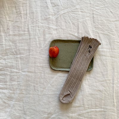 (free) 蝴蝶結刺繡無跟襪8