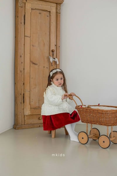 M-KIDS37｜(65-115cm) 2色法式絨面蕾絲洋裝15