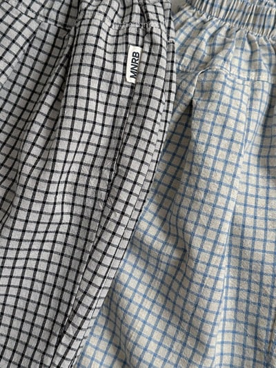 MiniRobe09｜(70-110) 格紋直筒長褲2