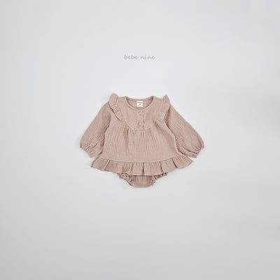 bebe nine12 (65-90) 2色荷葉棉麻包屁套裝18