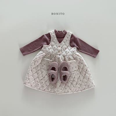 Bonito15｜(75cm-125cm) 絎縫碎花背心洋裝12